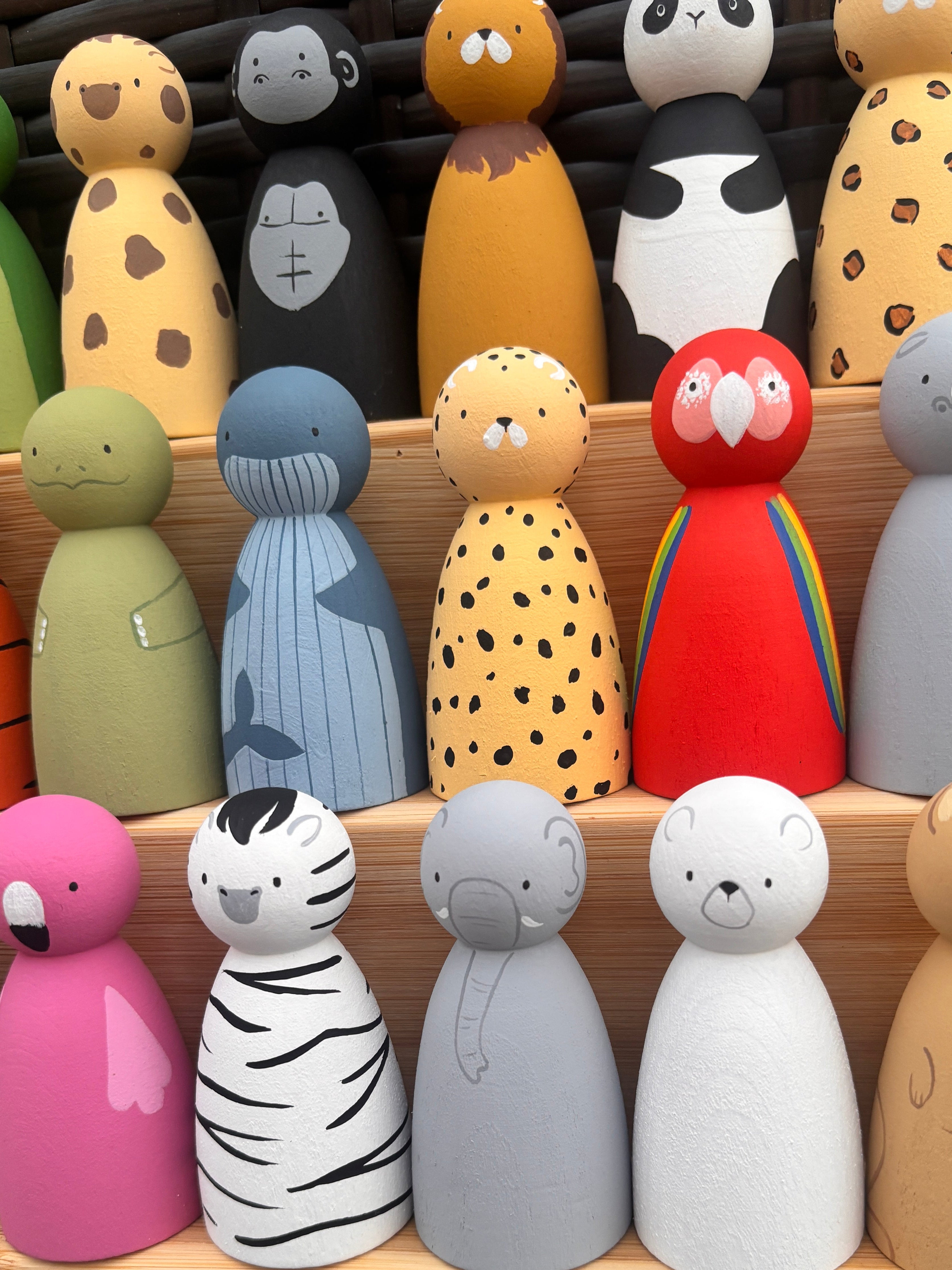 Zoo Animal Peg Dolls