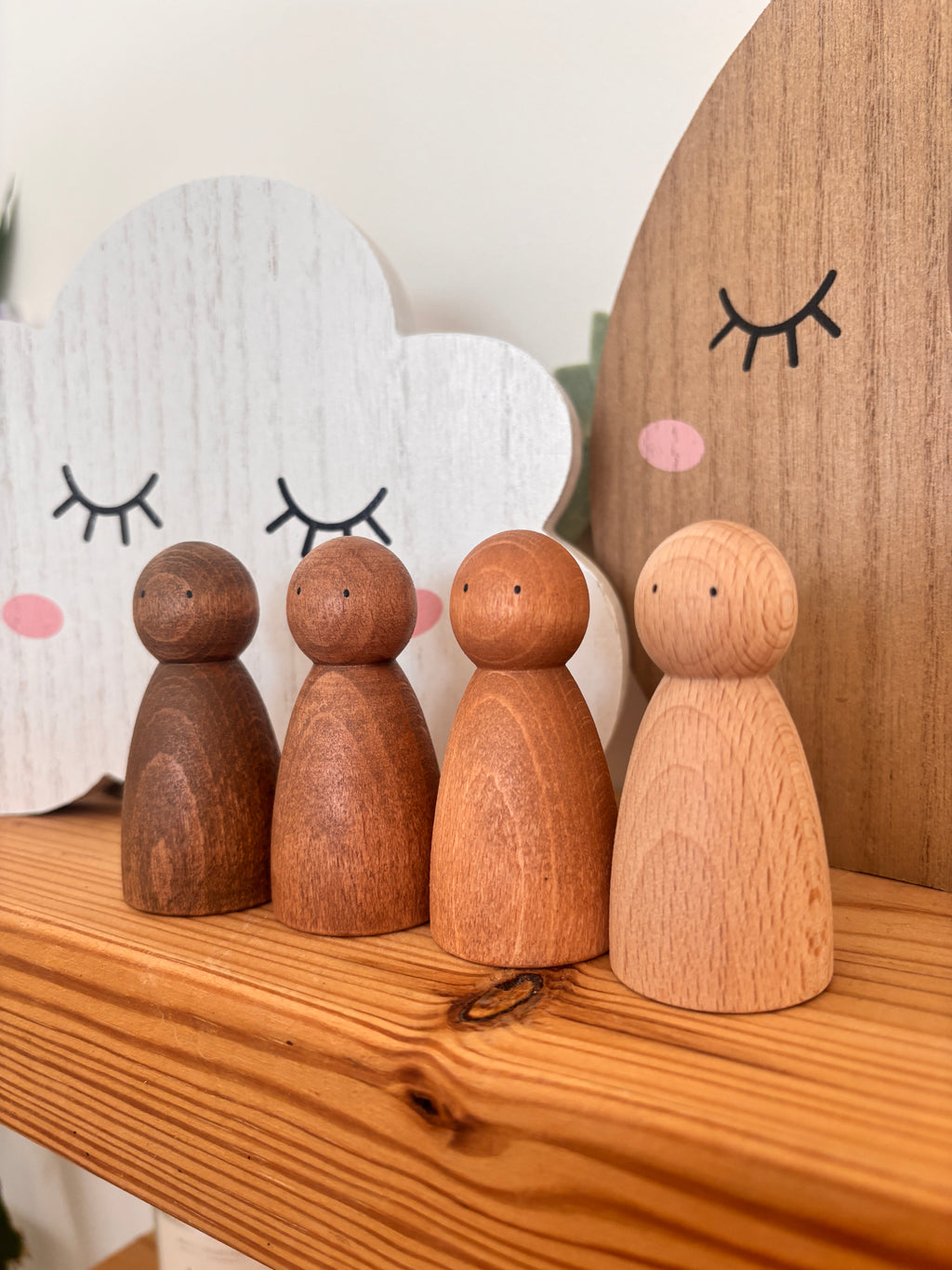 Natural Peg Doll Set of four