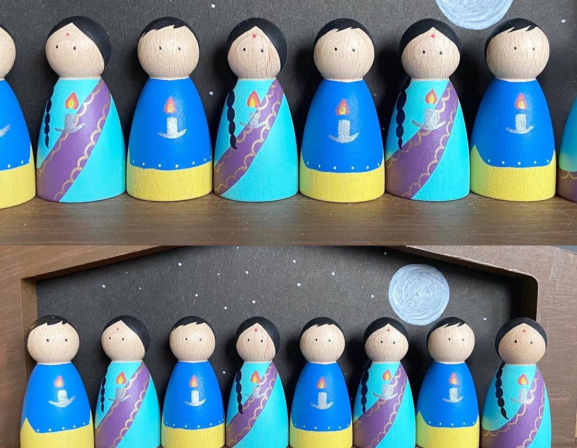 Diwali Peg Dolls