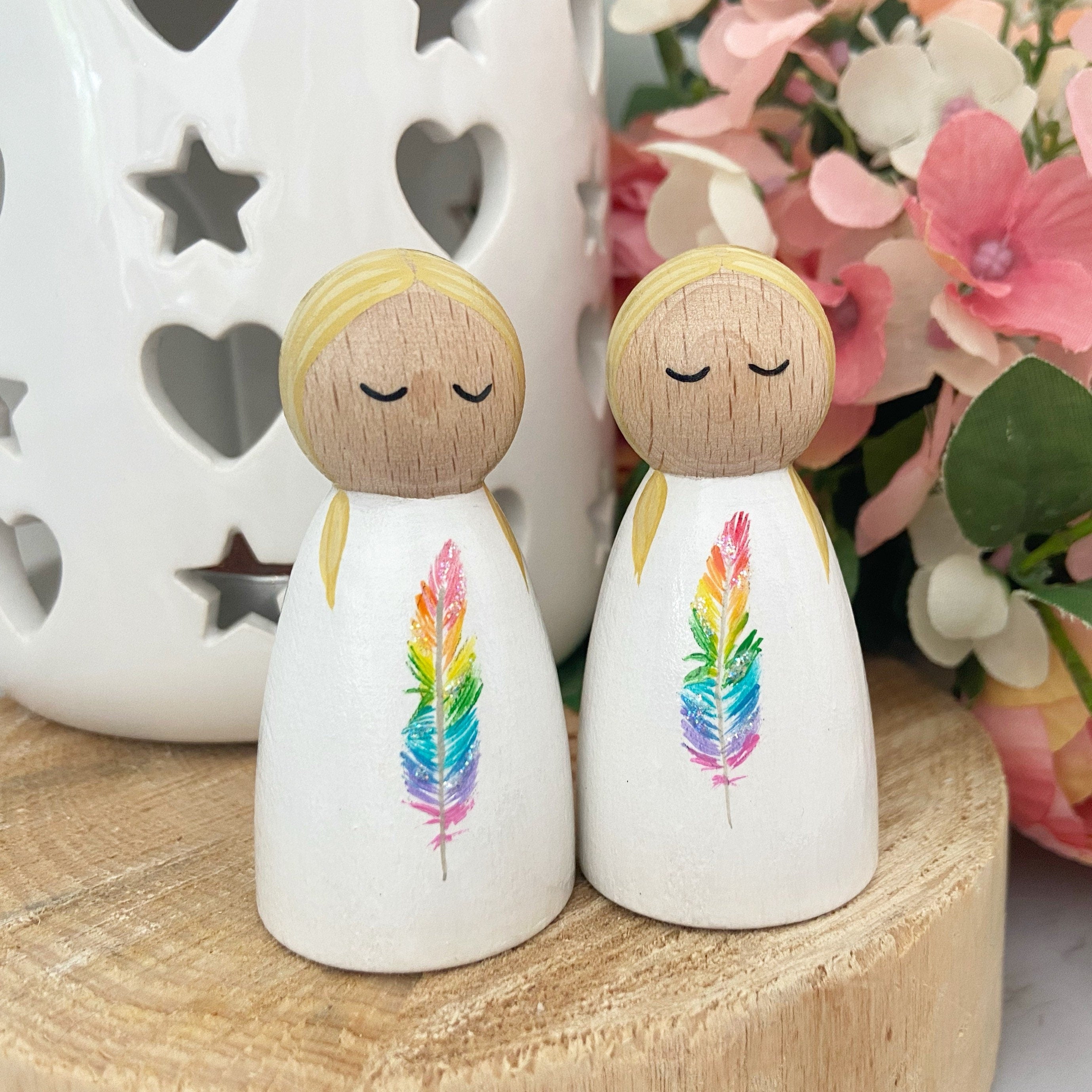 Angel Peg Doll with Feather