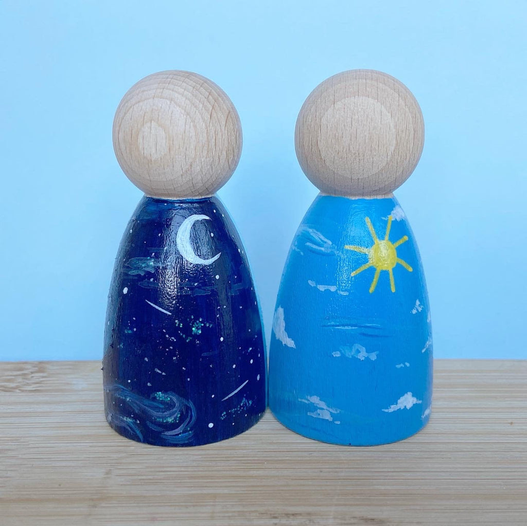 Day & Night Sky Peg Doll