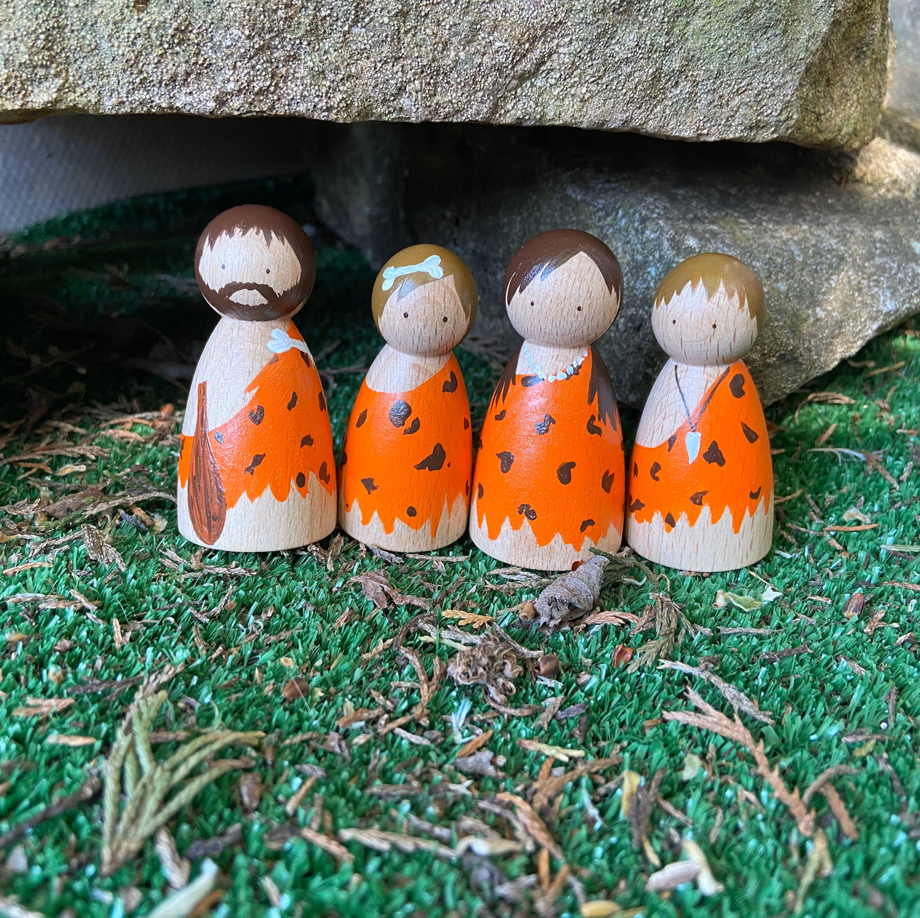Cave Family Peg Dolls