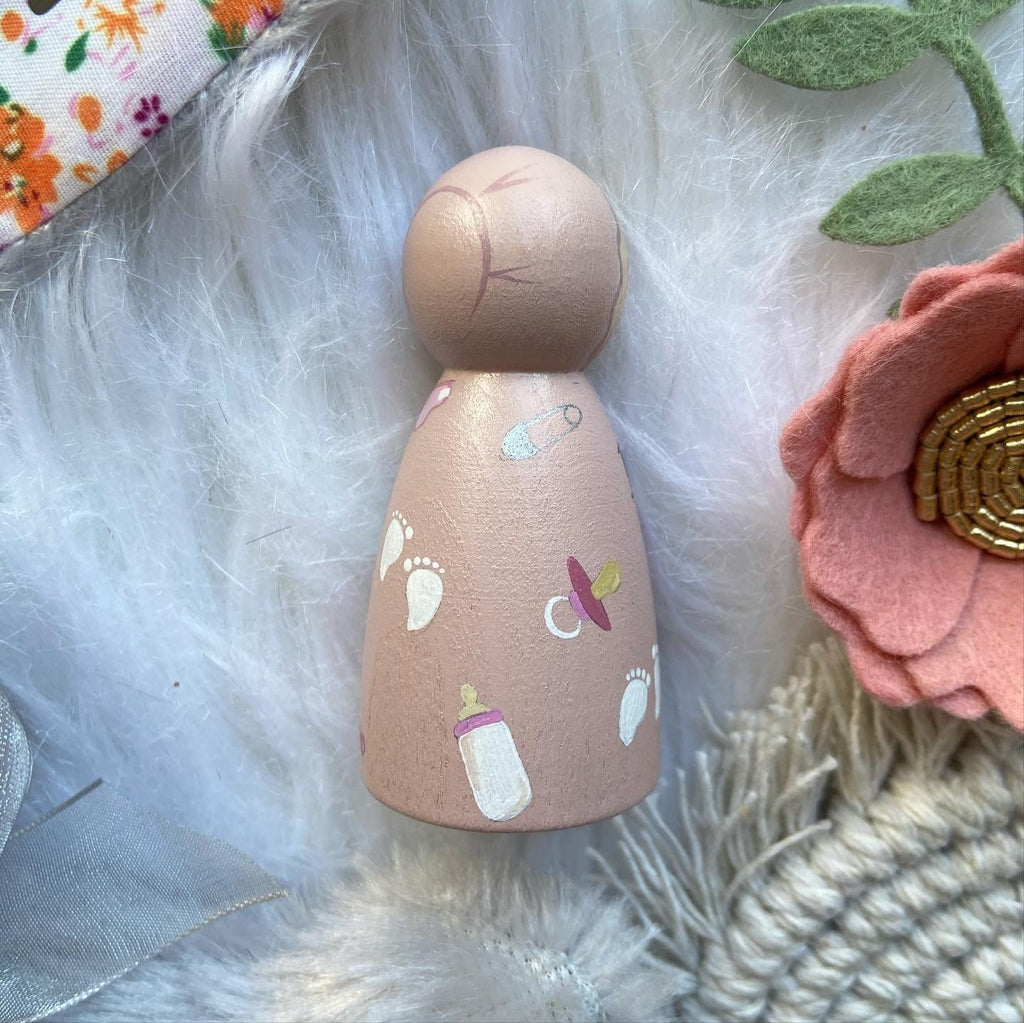 Personalised New Baby Peg Doll