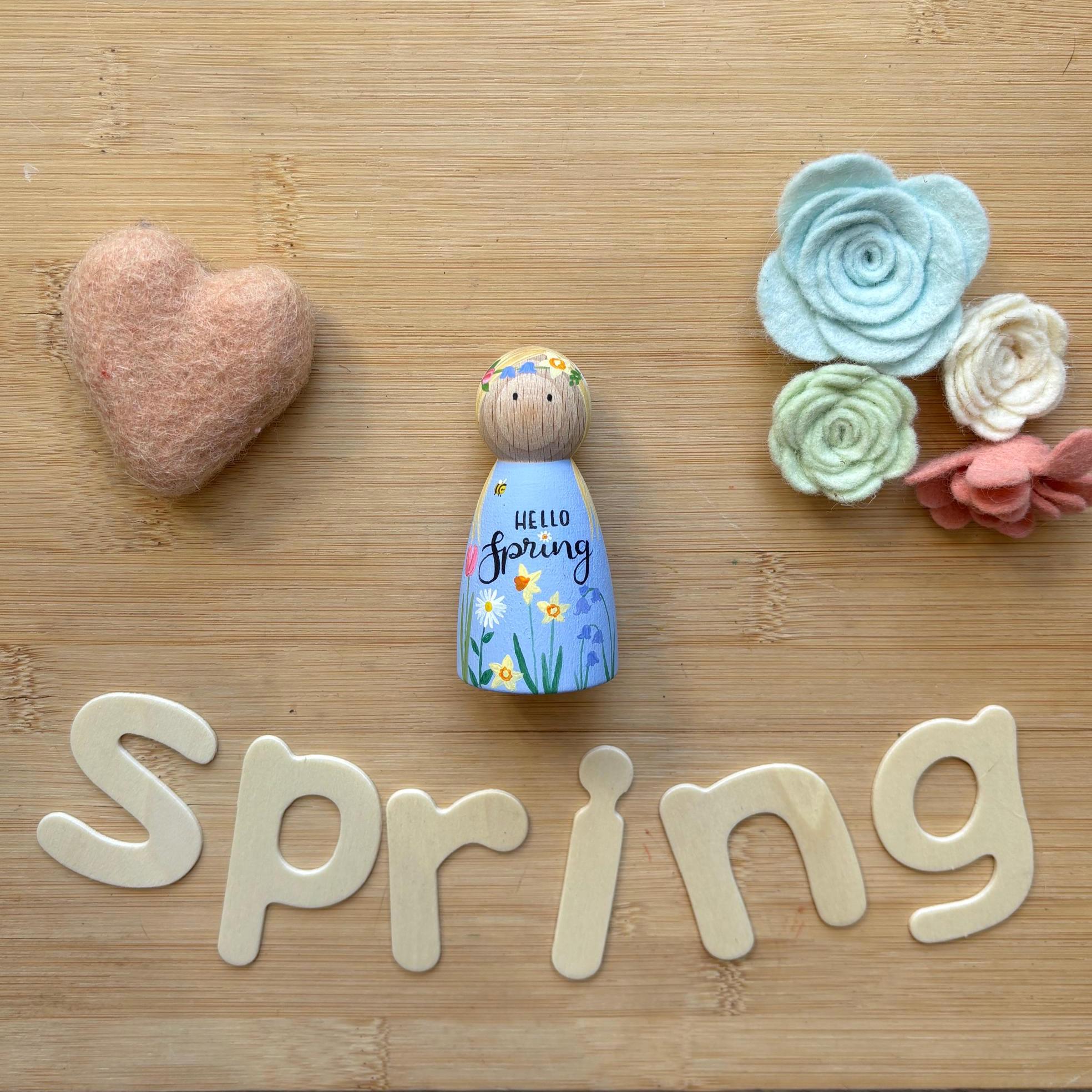 Hello Spring Peg Doll