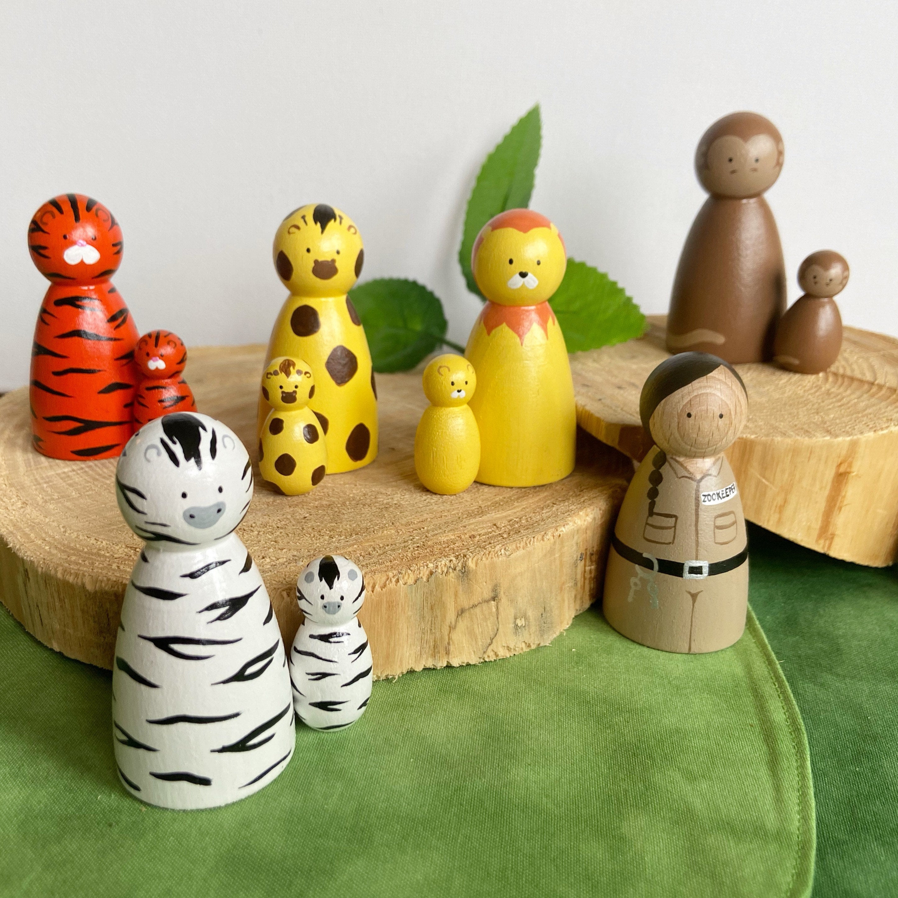 Zoo Animal Peg Dolls