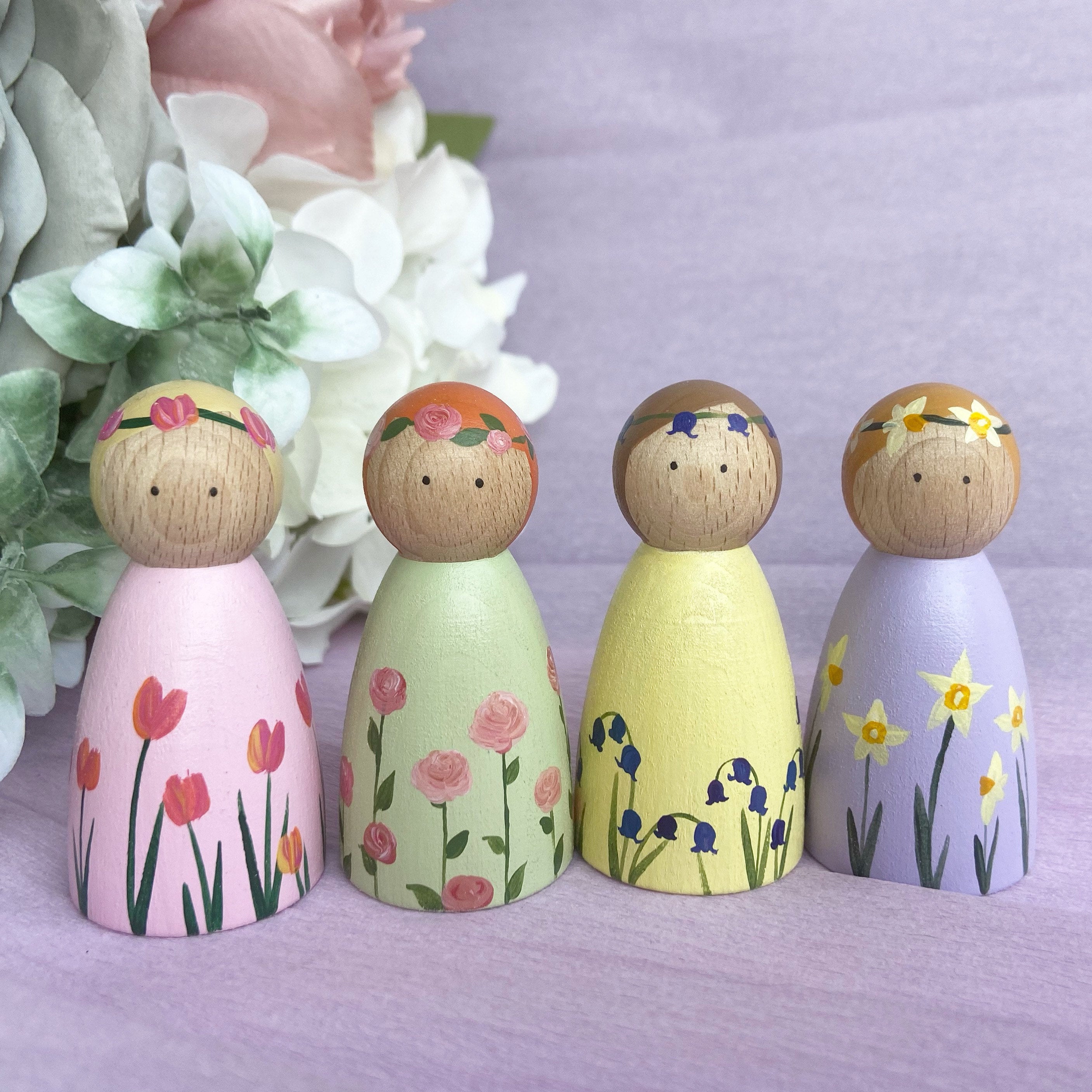 Spring Flower Peg Dolls