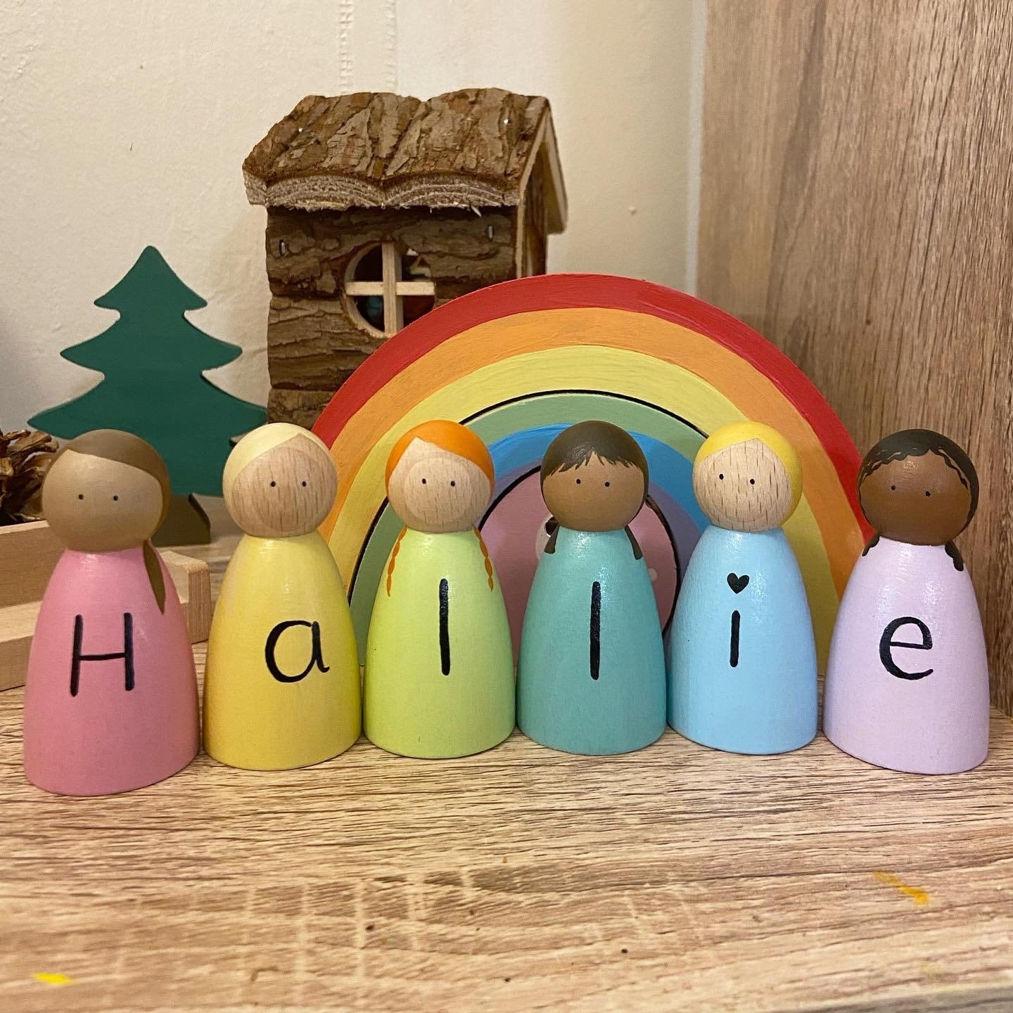 Personalised Individual Name Peg Dolls