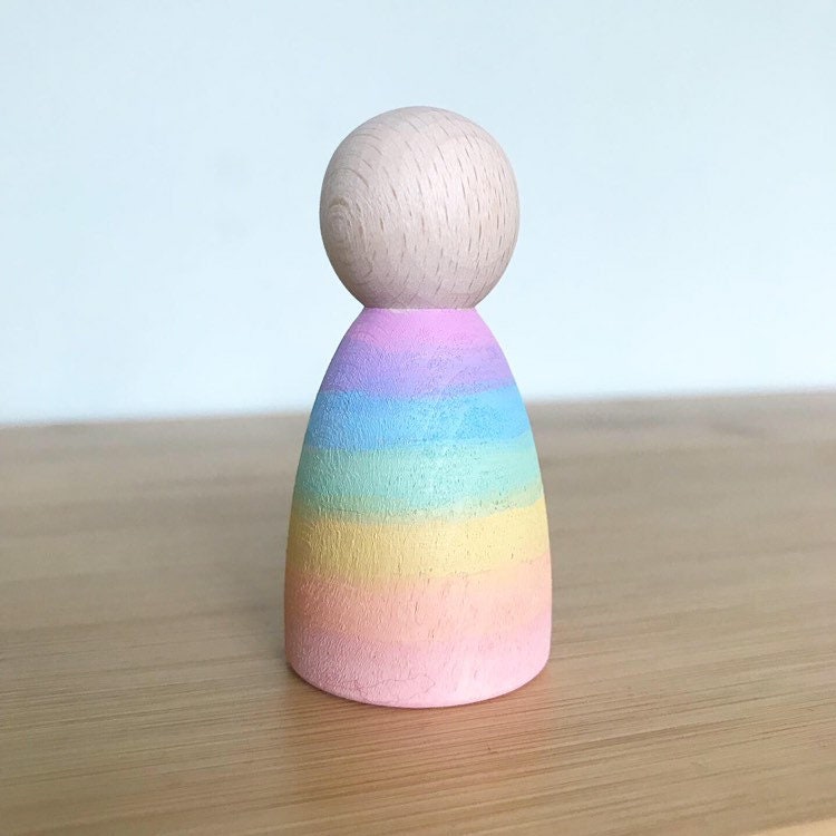 Pastel Rainbow Peg Doll