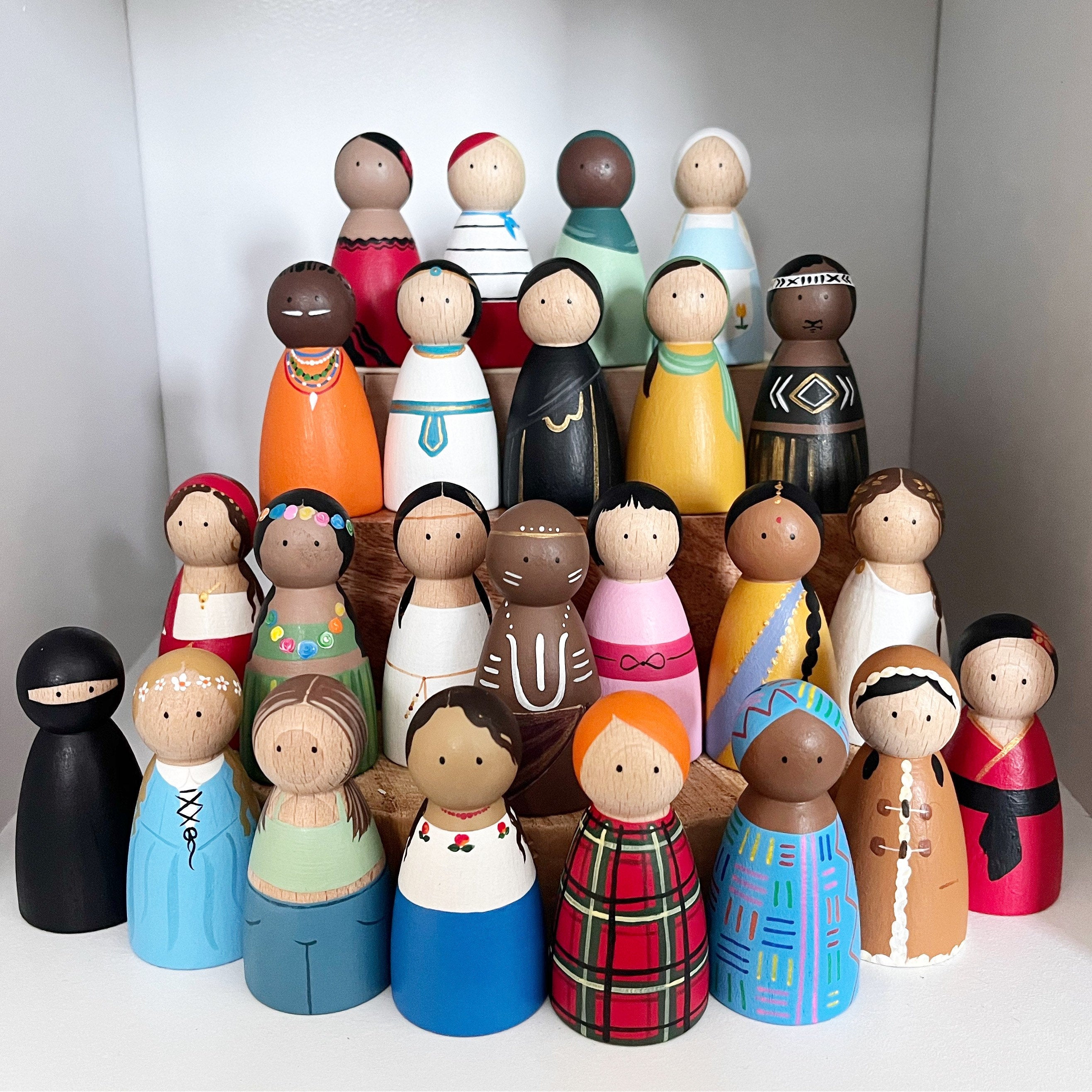 Guys and Girls of the Globe Multicultural Peg Dolls