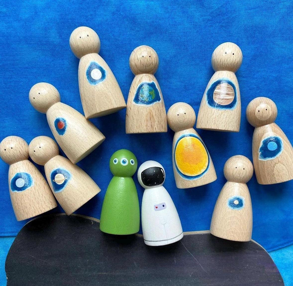 Astronaut & Alien Peg Dolls
