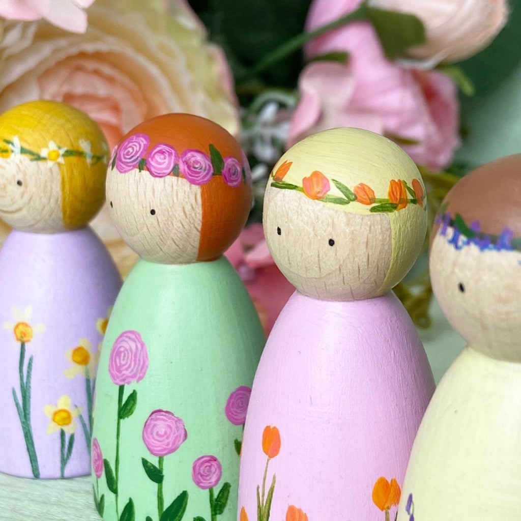 Spring Flower Peg Dolls