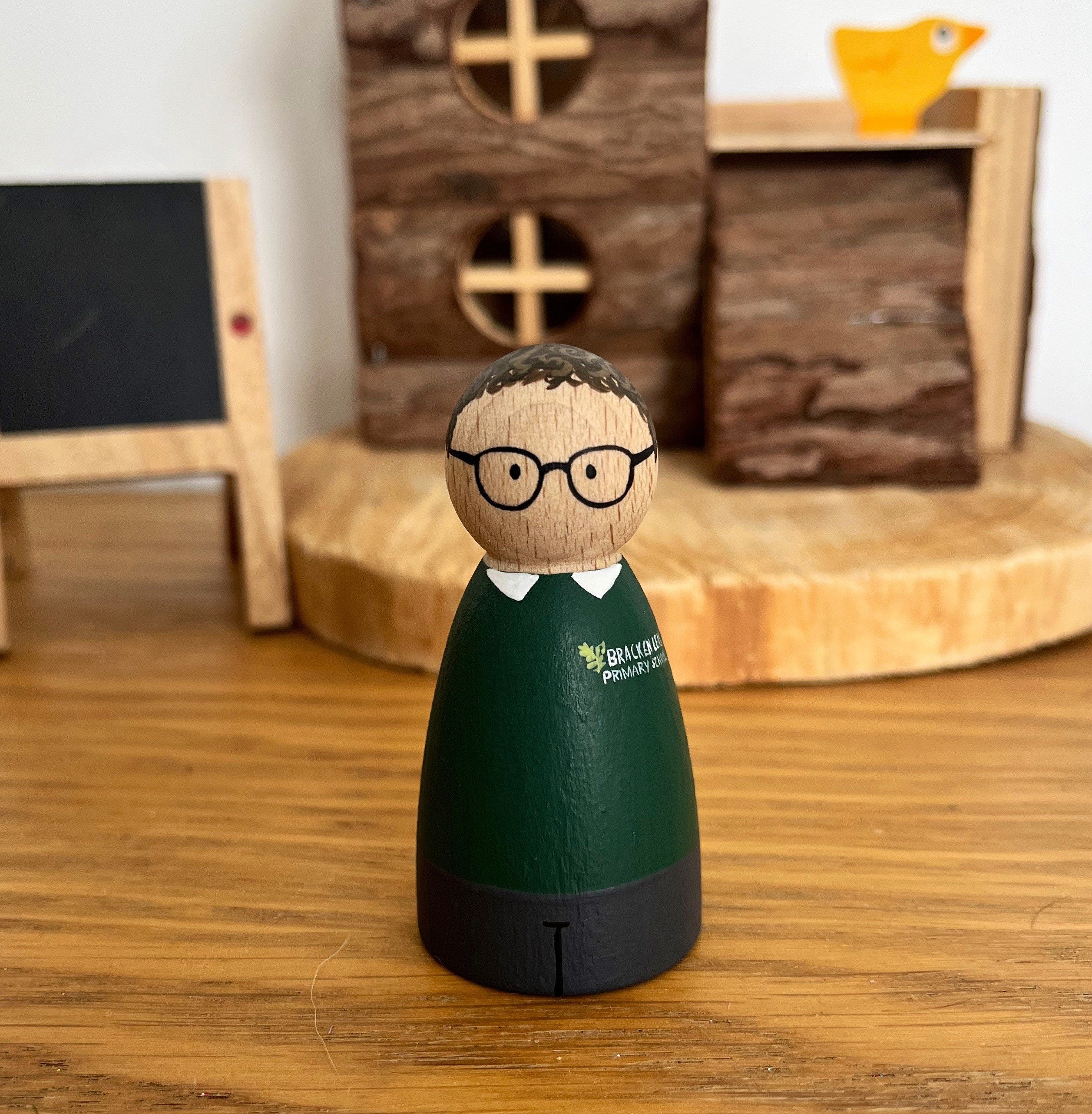 Personalised School Uniform Peg Doll