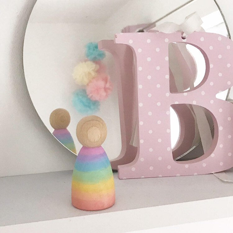 Pastel Rainbow Peg Doll