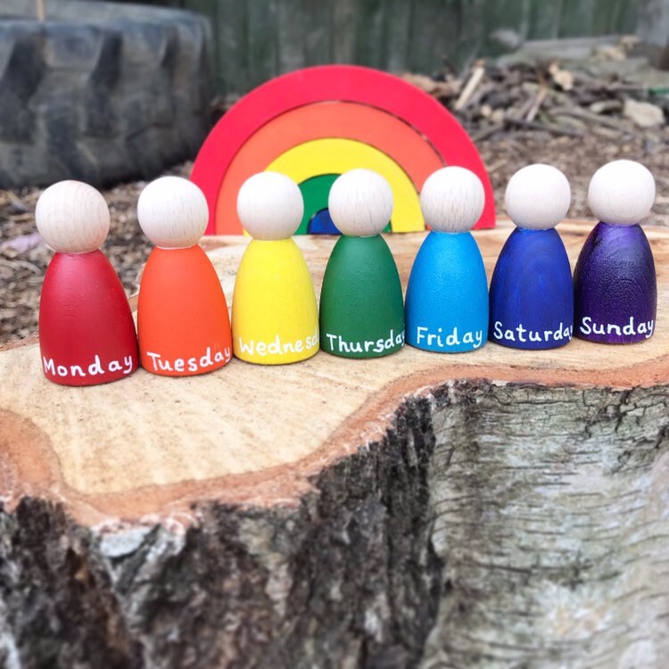 Days of the Week Rainbow Peg Dolls