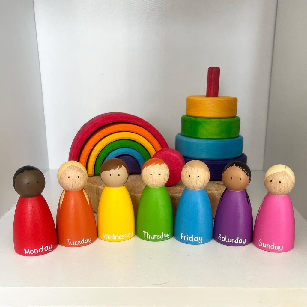 Days of the Week Rainbow Peg Dolls