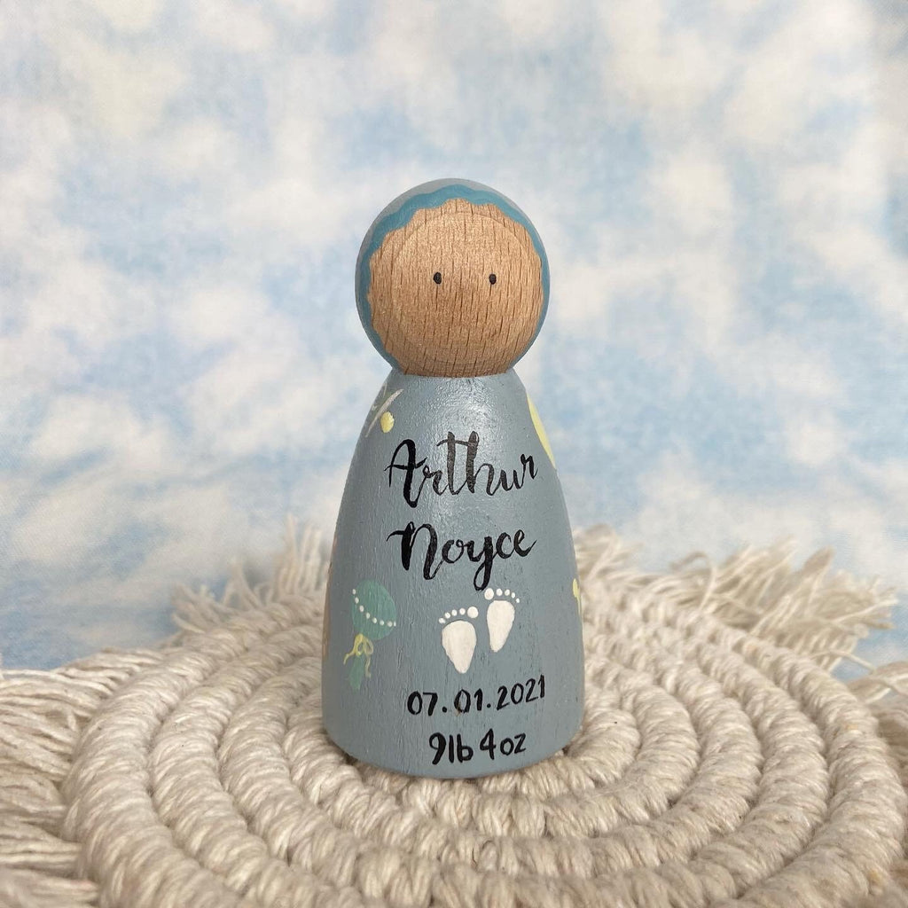 Personalised New Baby Peg Doll