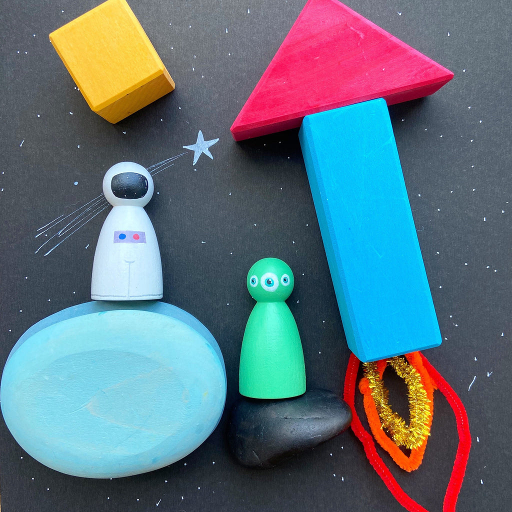Astronaut & Alien Peg Dolls