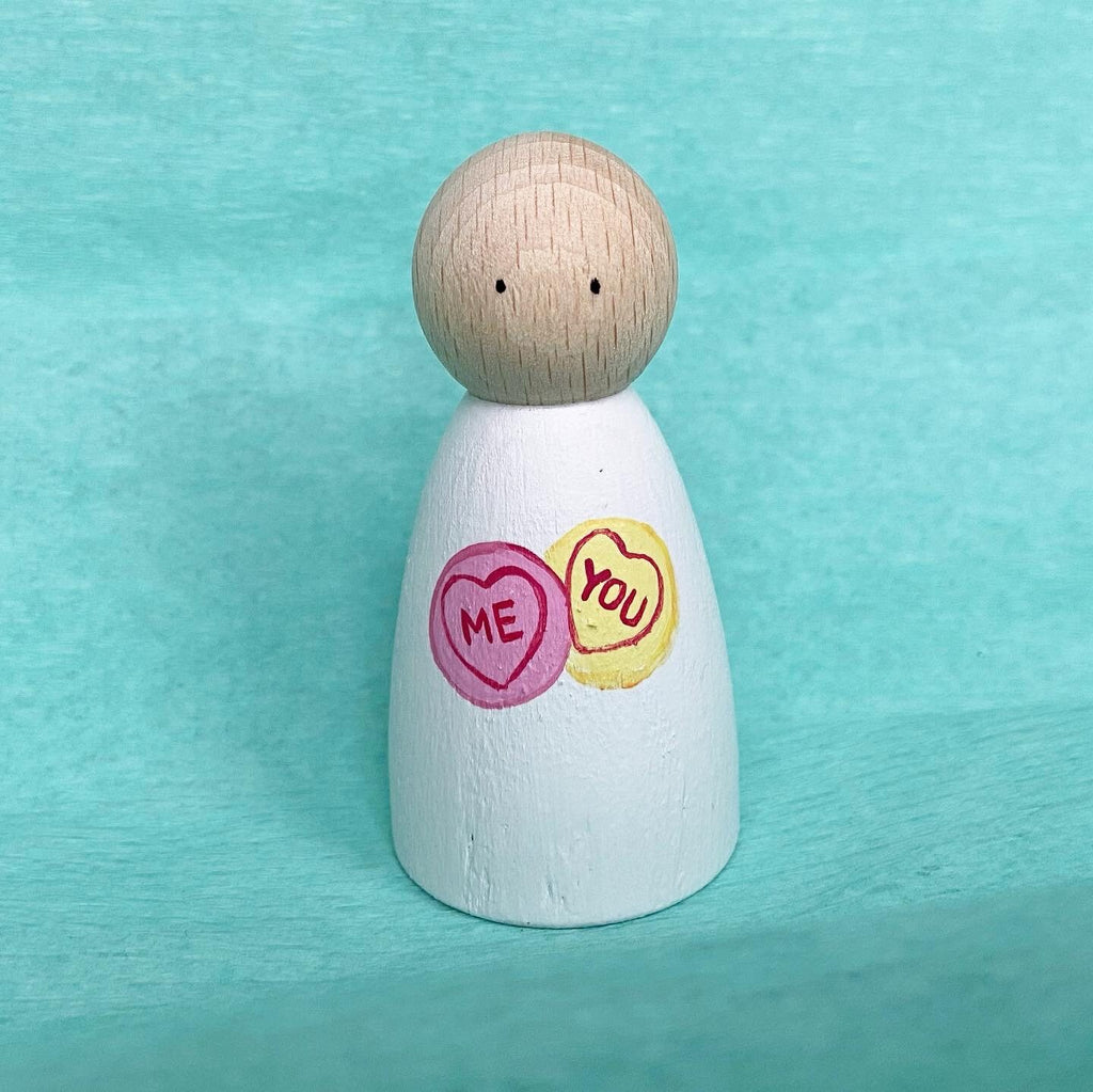 Love Heart Valentines Peg Doll