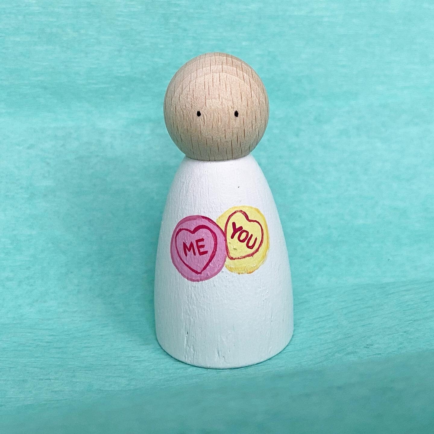 Love Heart Valentines Peg Doll