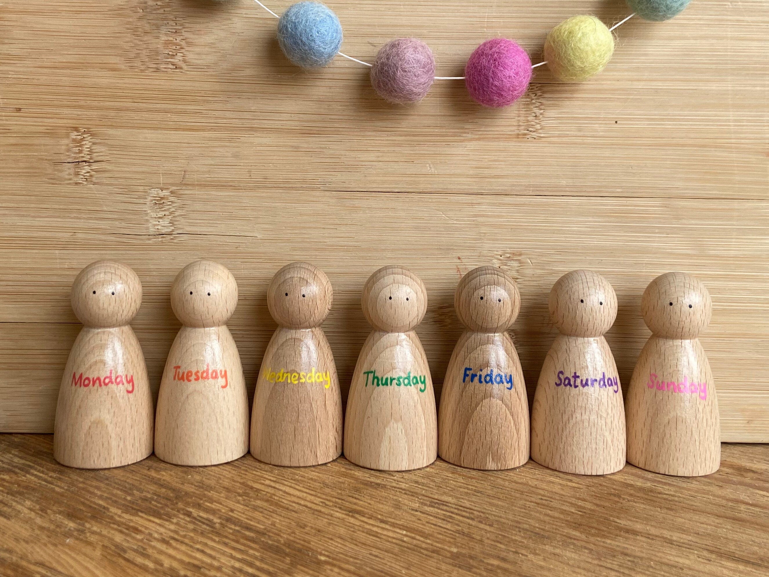 Montessori Days of the Week Peg Dolls