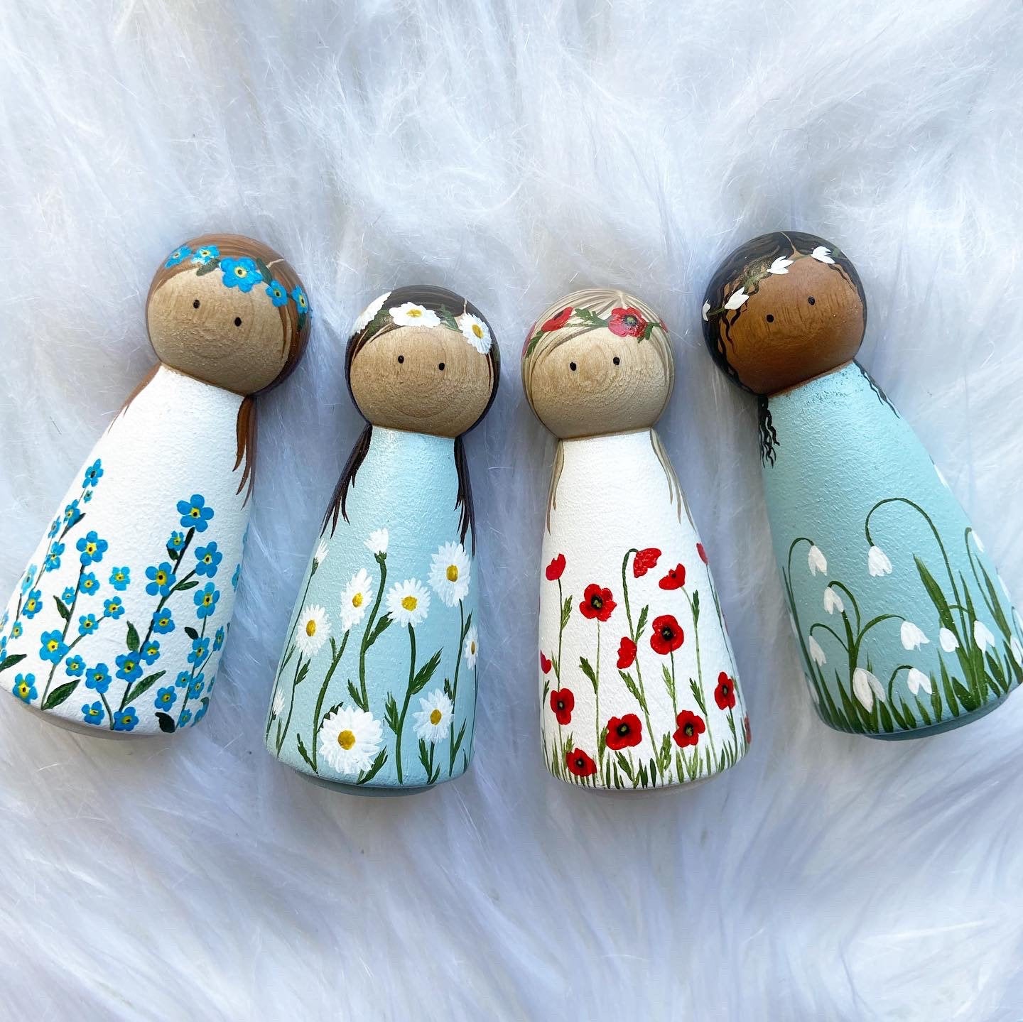 Large Flower Peg Doll