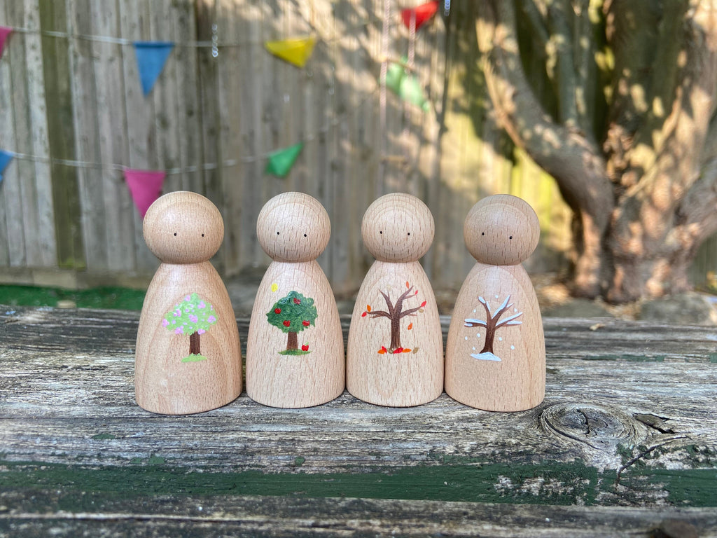 Set of 4 Seasons Peg Dolls