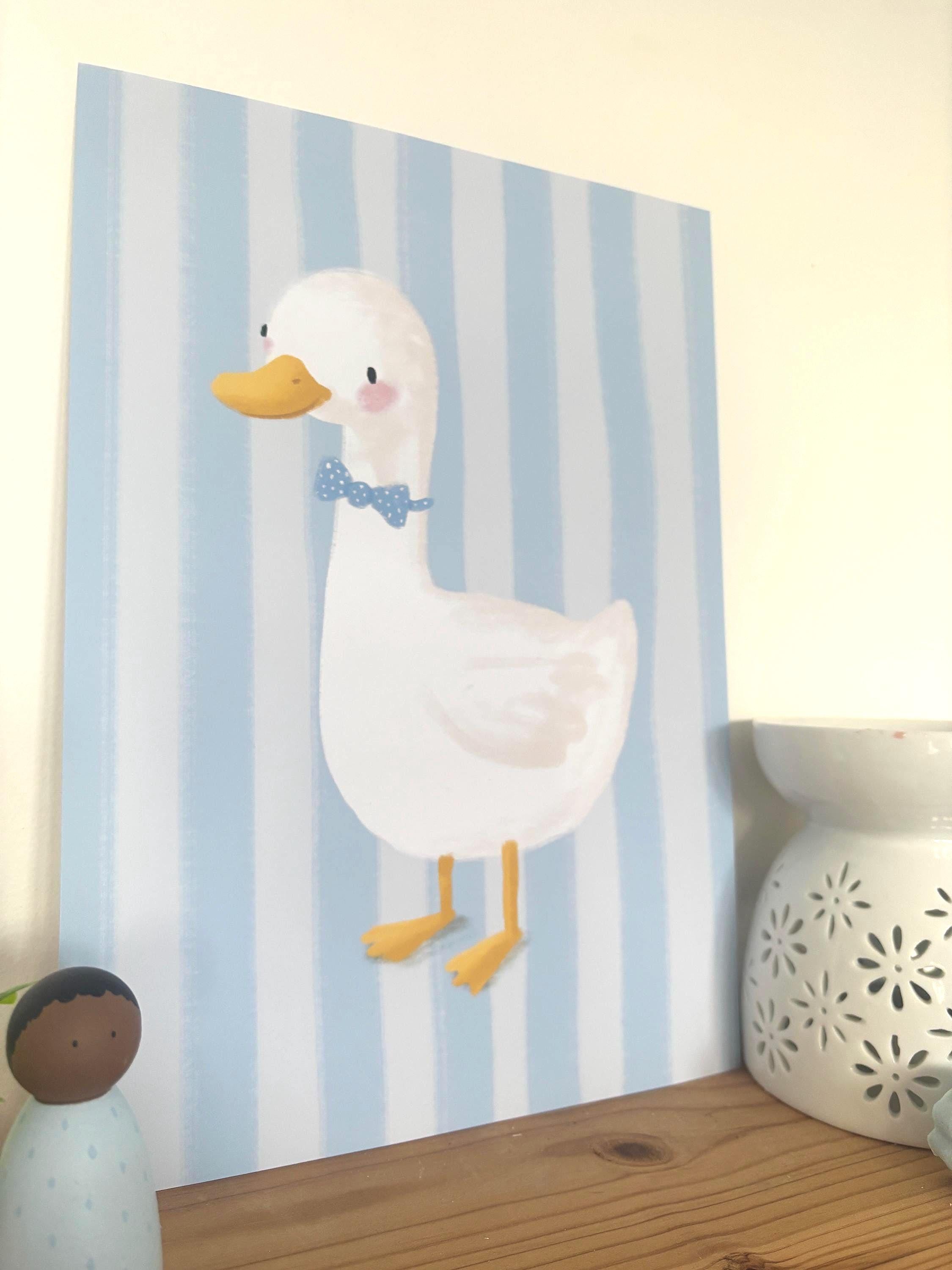 Illustrated Pink Goose Art Print Poster A4