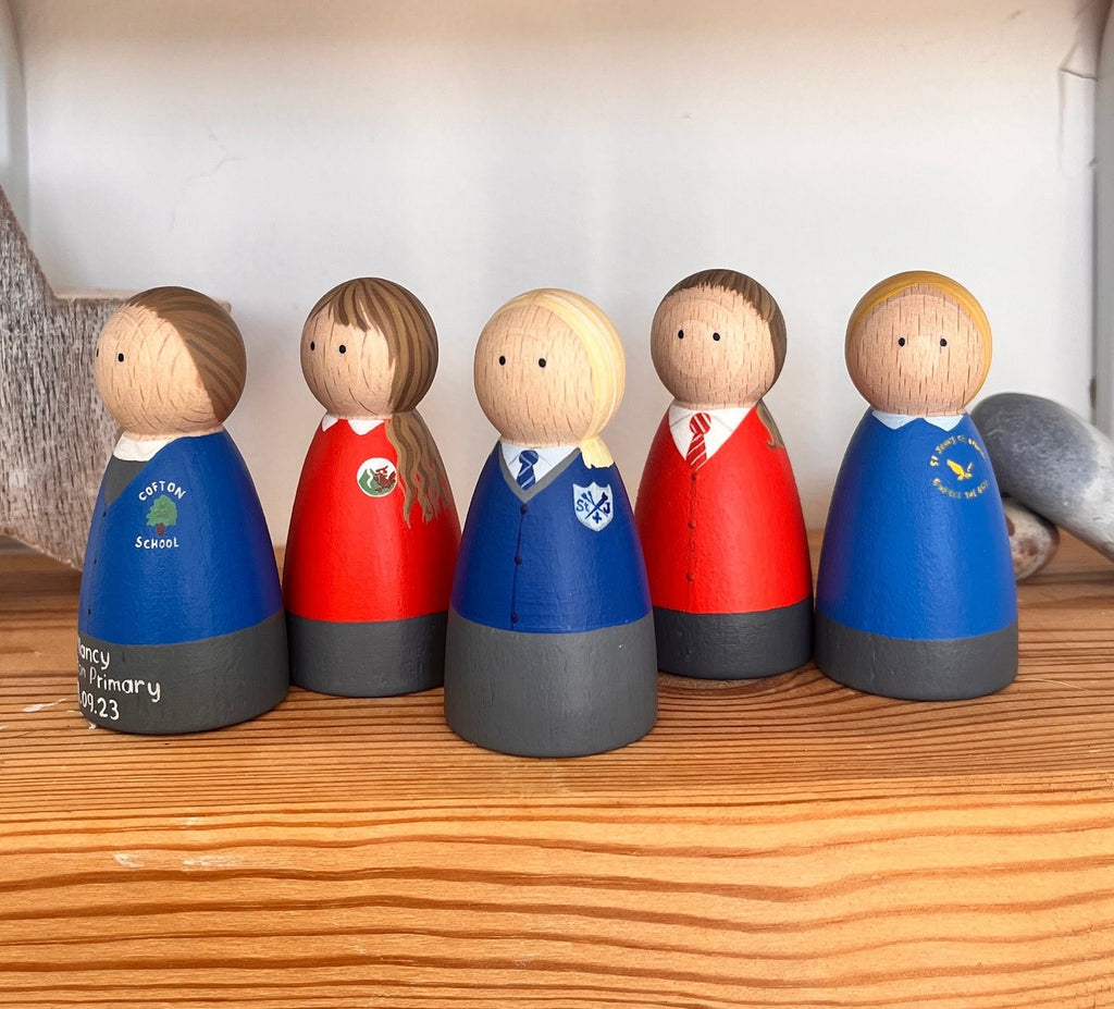 Personalised School Uniform Peg Doll