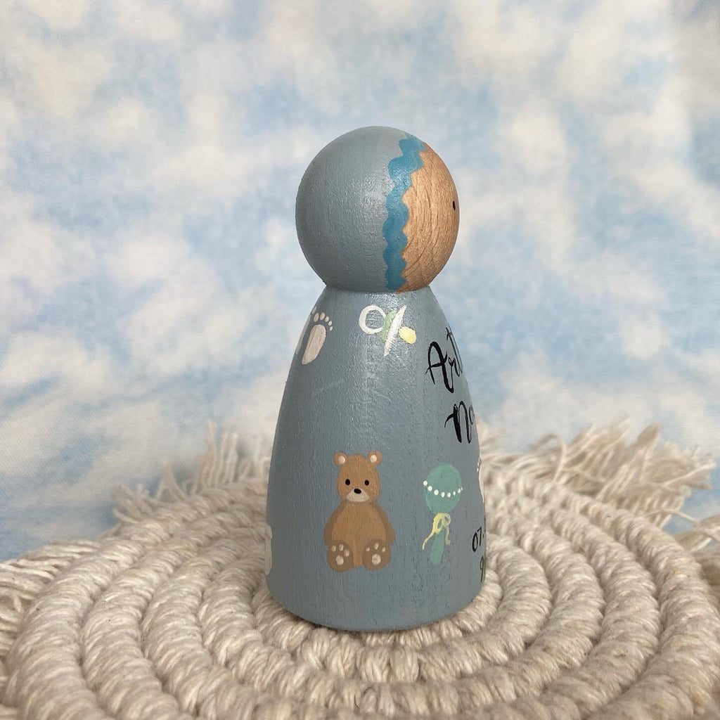 Personalised New Baby Peg Doll