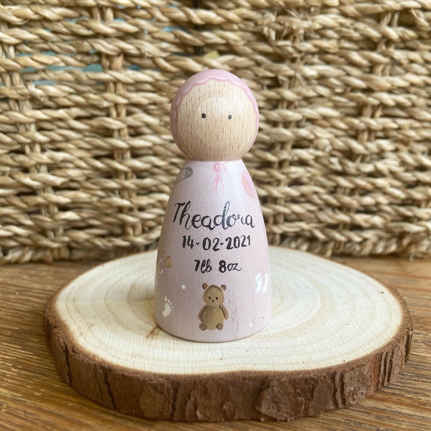 Personalised New Baby Peg Doll